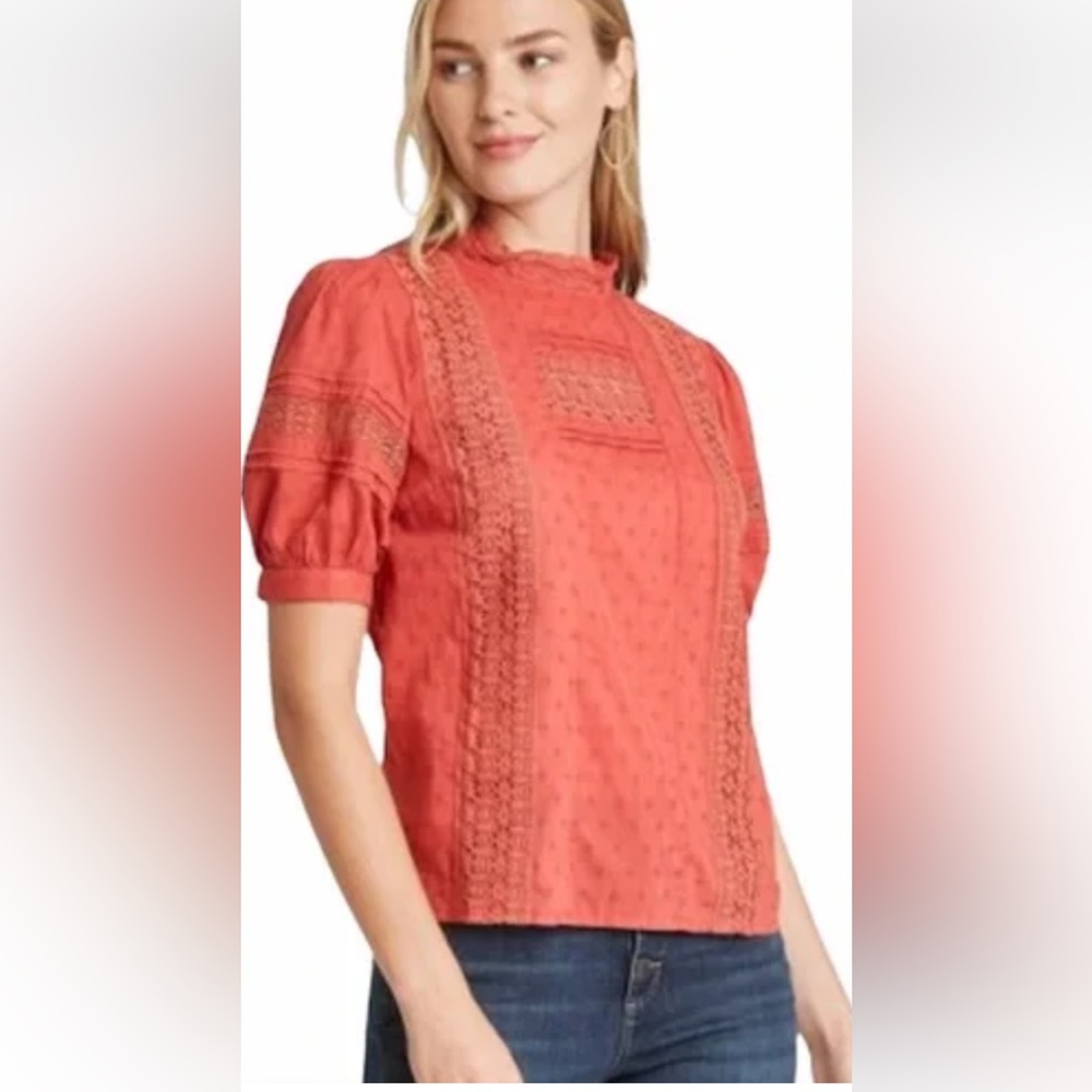 Universal Thread Pink Ruffled Embellished Blouse